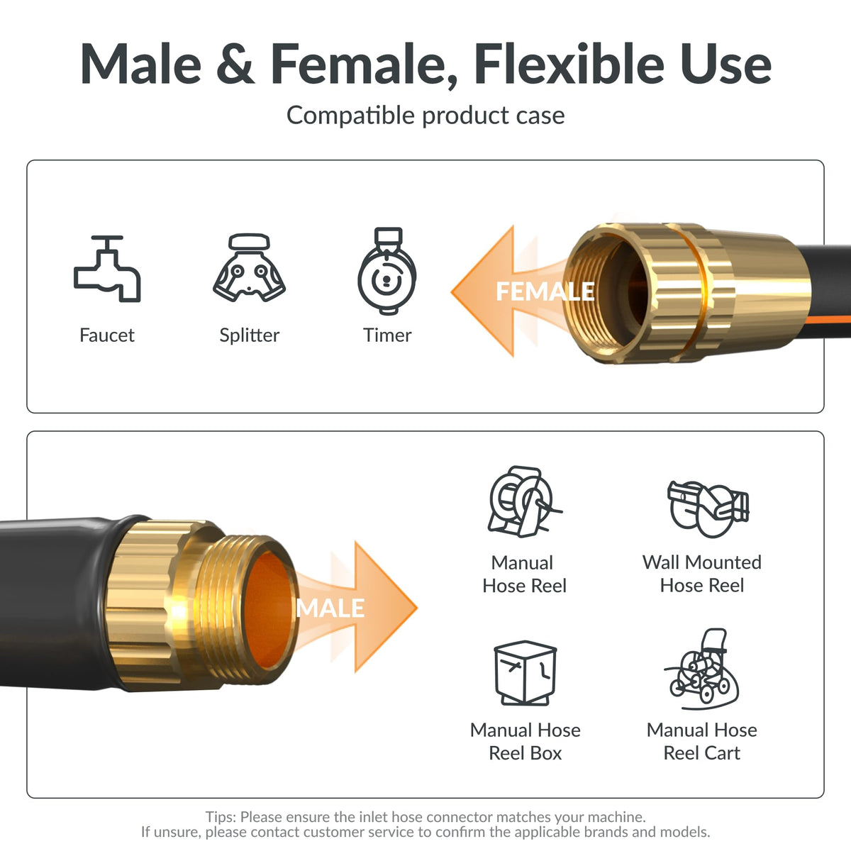 Garden Hose 5 (2.5FT Male to Female)