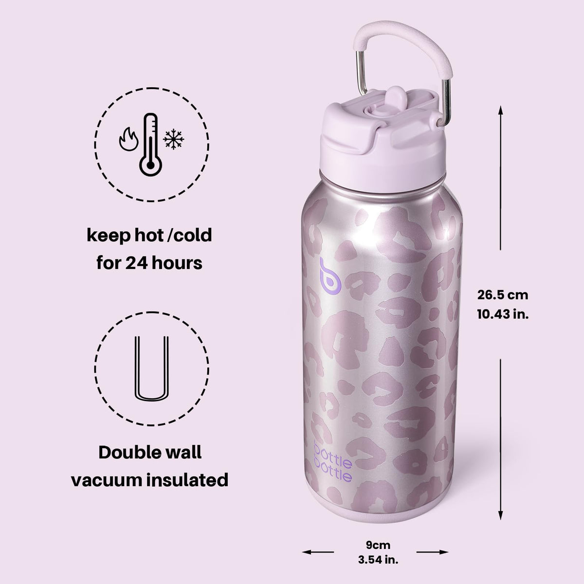 32oz Insulated Water Bottle with Pill Box (Barbie Core)