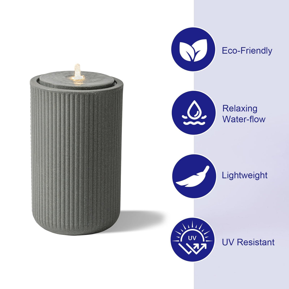 23.22” H Outdoor Water Fountain Made with Eco (23.22")
