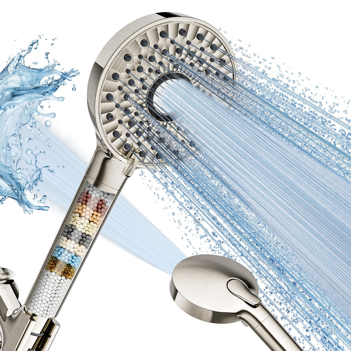 Shower Head with Handheld (Brushed Nickel Sliver)