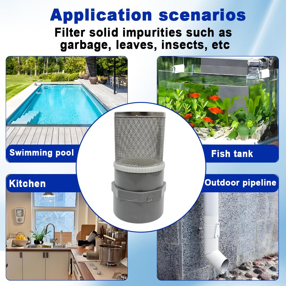 1 2" inch stainless steel filter cover connected to 1 (1/2"DN15)