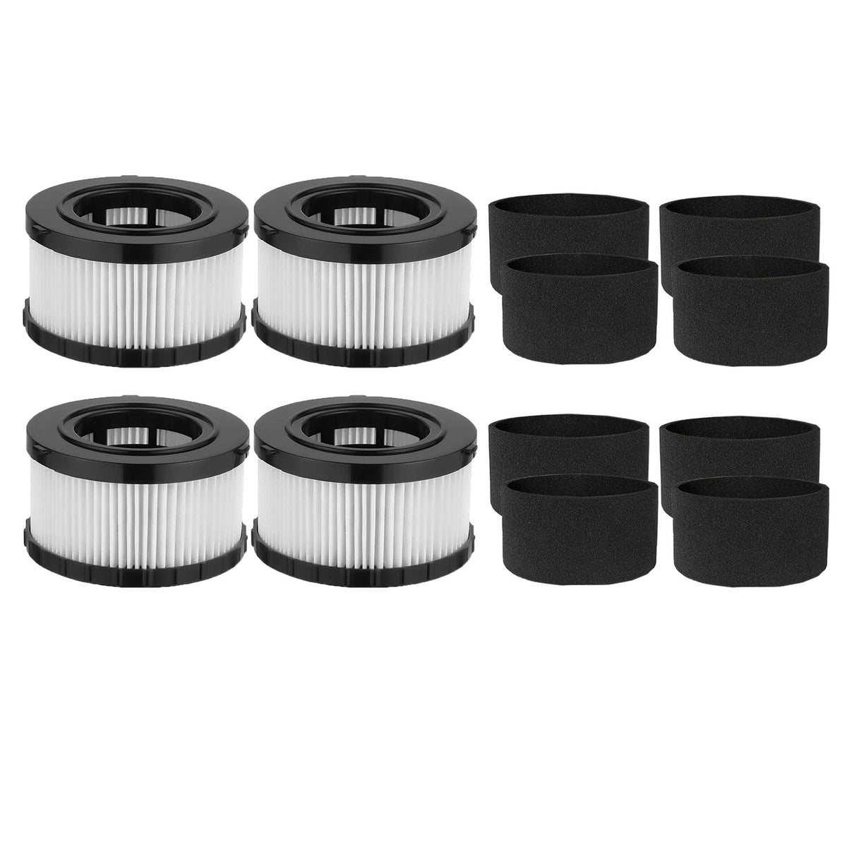 4 Pcs DC5151H HEPA Filter Compatible with DEWALT DC5151H DC515 DCV517 (4 Pack + 8 Foam Filters)