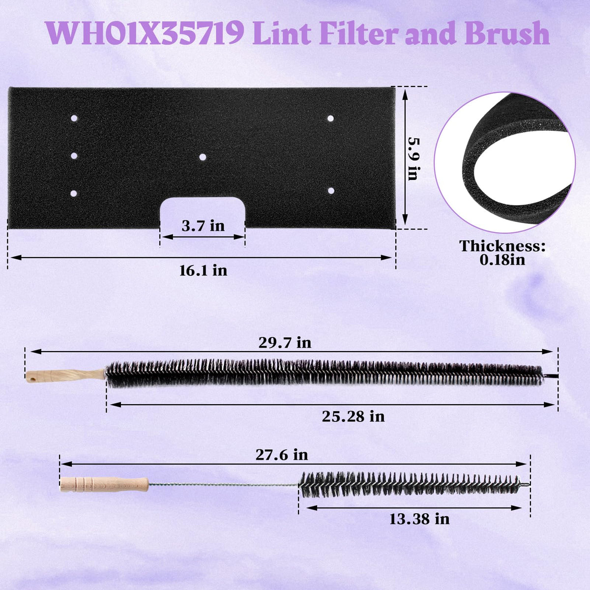 4 Pack WH01X35719 Lint Filter Compatible with Ge Profile Washer Dryer (4 Pack)