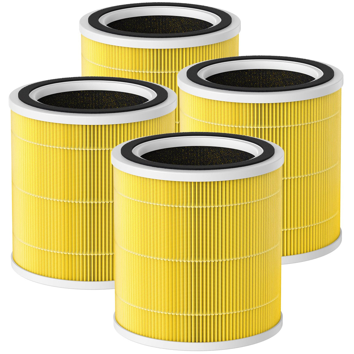 4 Pack AC400 Replacement Filter for Purivortex AC400 Air Purifier (Yellow, 4 Pack)