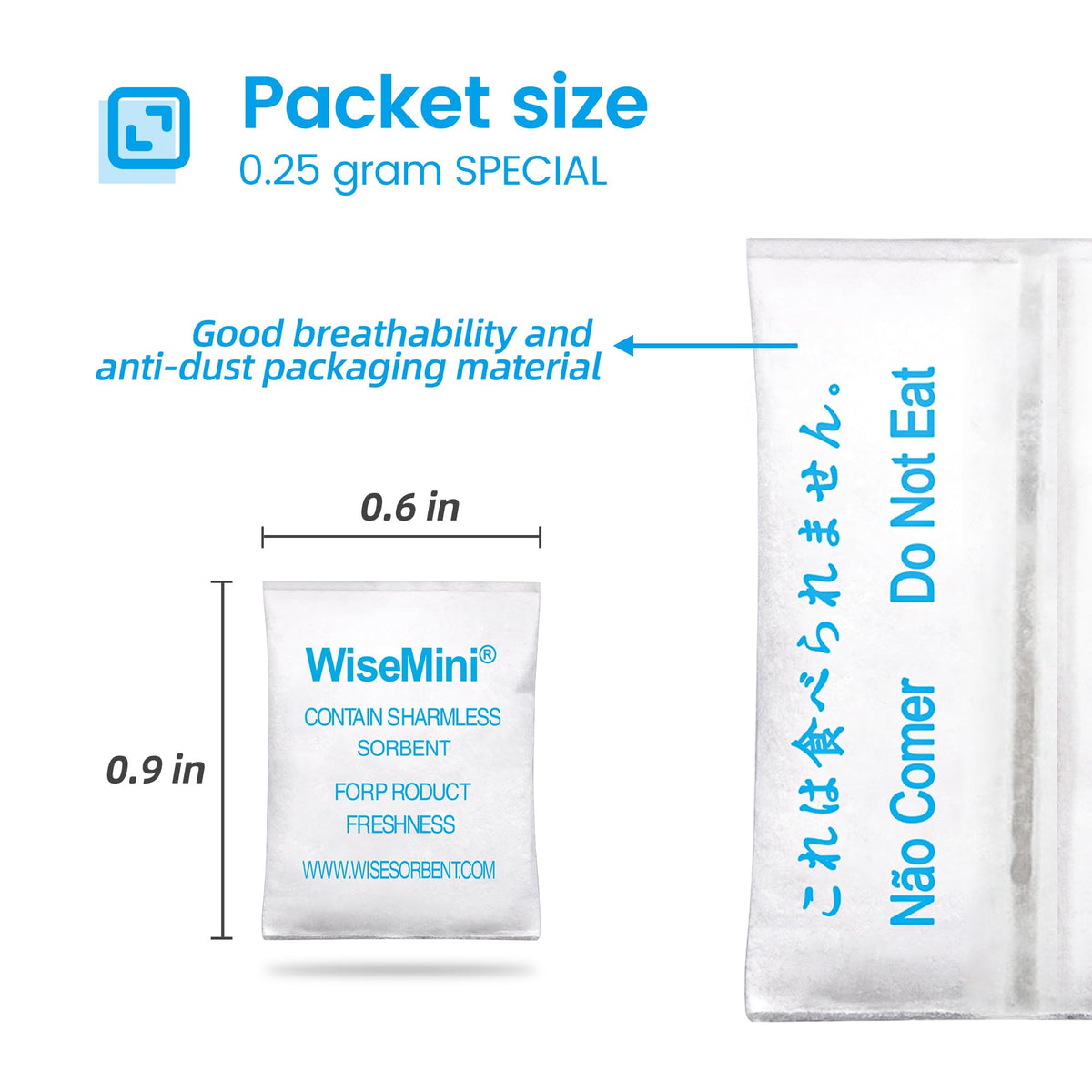 0.25 Gram 15000 Pack Silica Gel Packets (0.25g*15000Pcs)