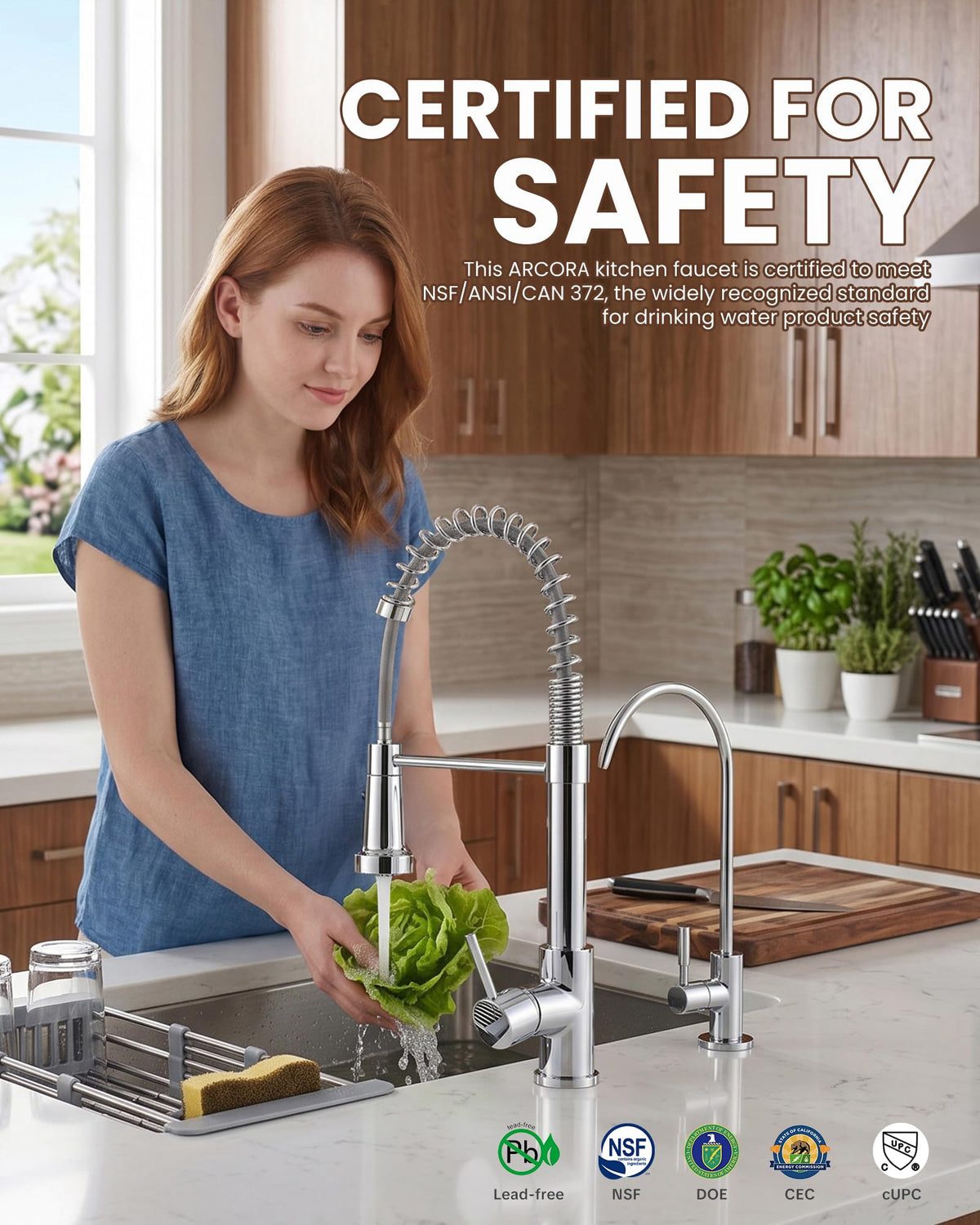 Kitchen Faucet and Water Filter Faucet Combo (Chrome)