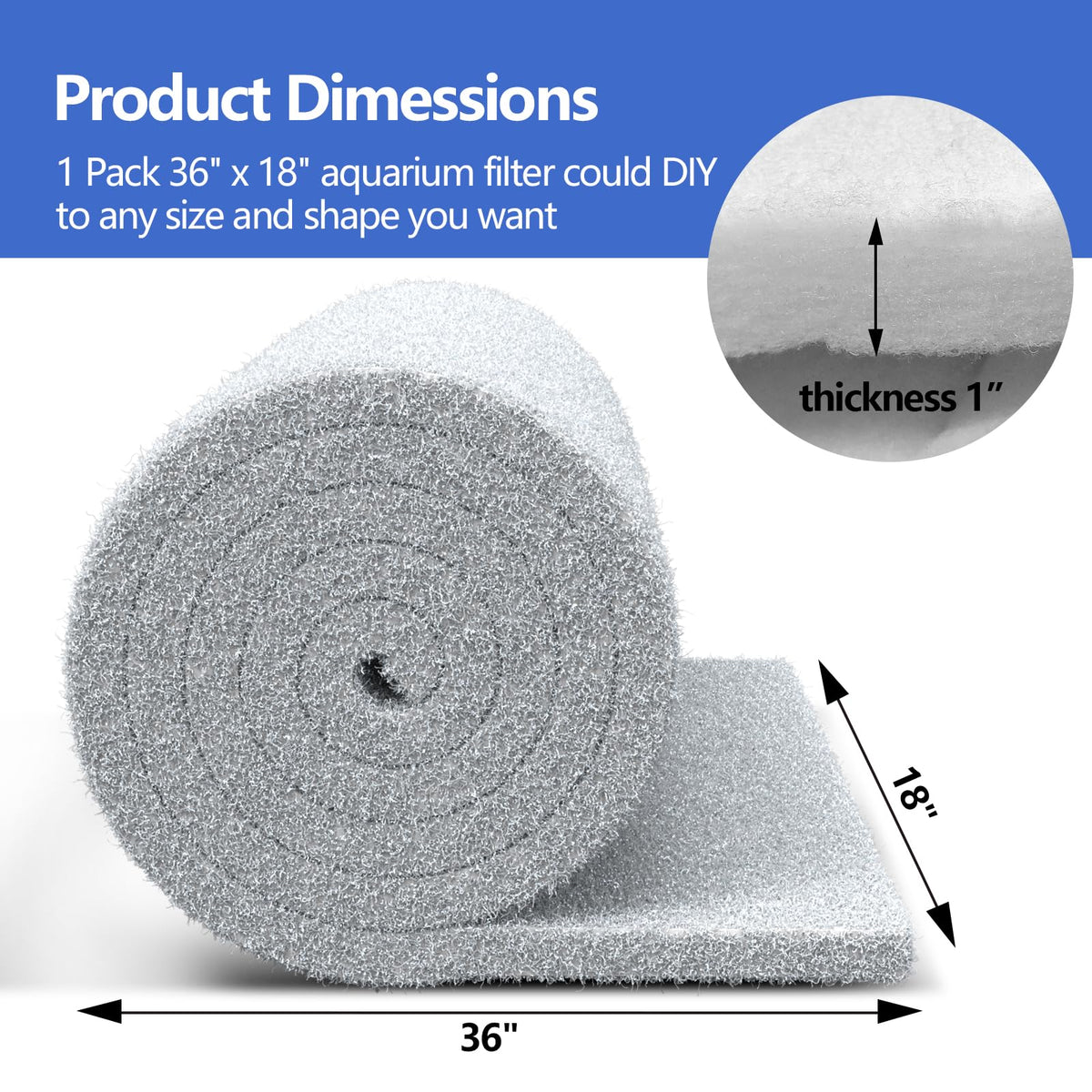 Koi Pond Filter Pad FINE (18”x36")