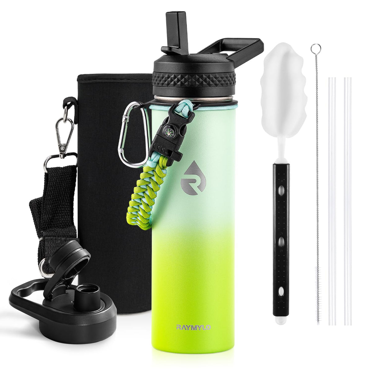 Insulated Water Bottle 20 oz (Ombre Green / 20 Ounces)