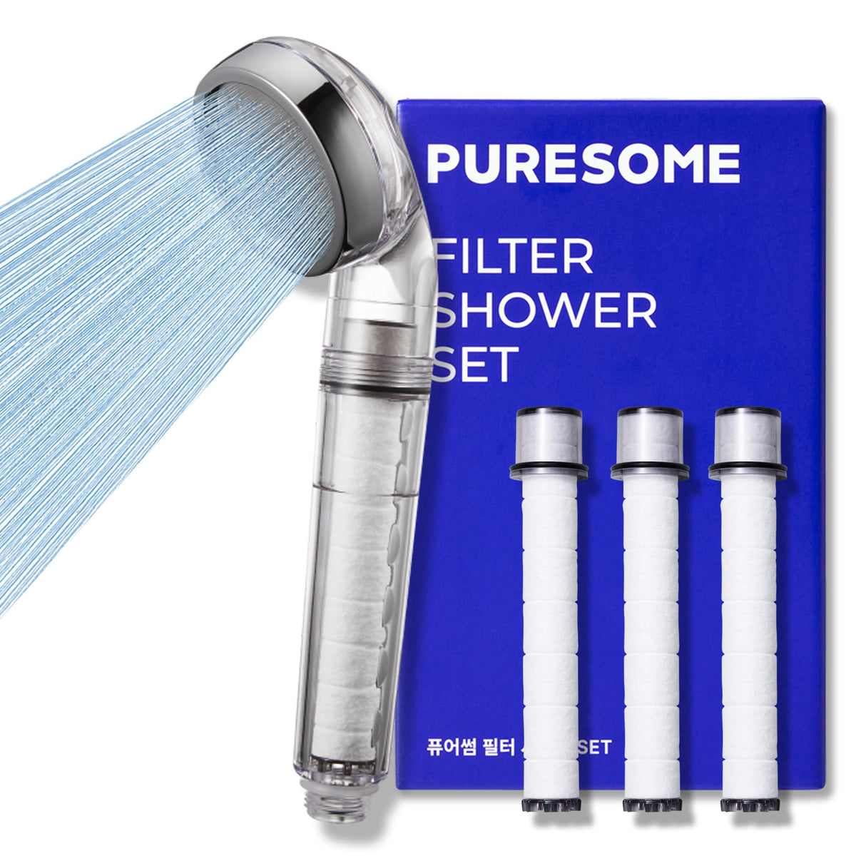 Puresome Filtered Shower Head (SET 1 / Showerhead + 3 replacements)