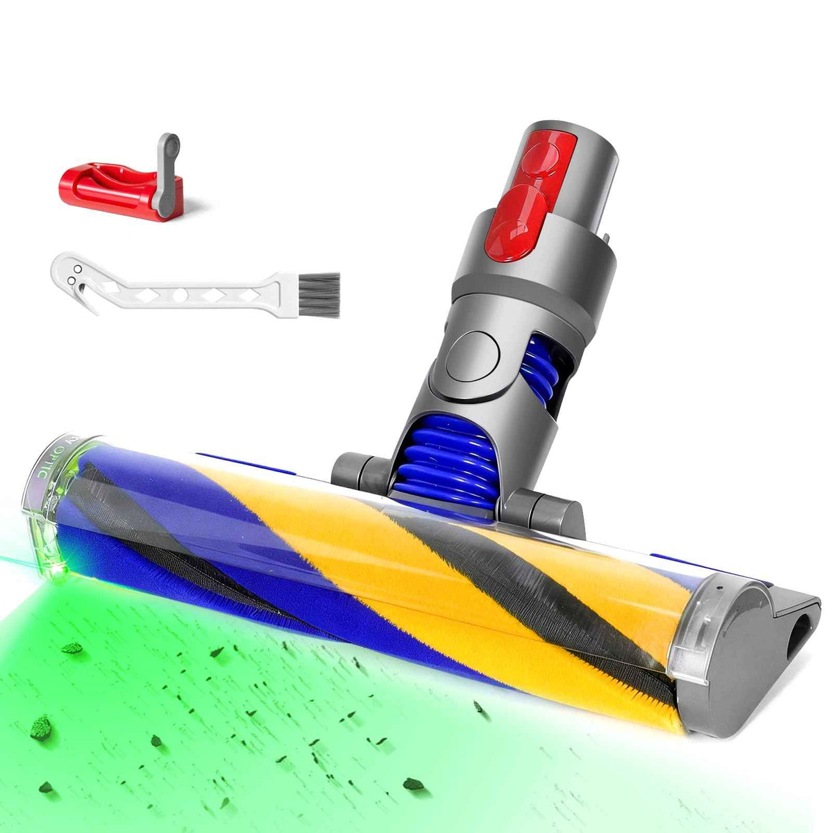 V15 Optic Fluffy Cleaner Head Compatible with Dyson V8 V10 V11 V15 (Multicolor-V15 Optic Head)