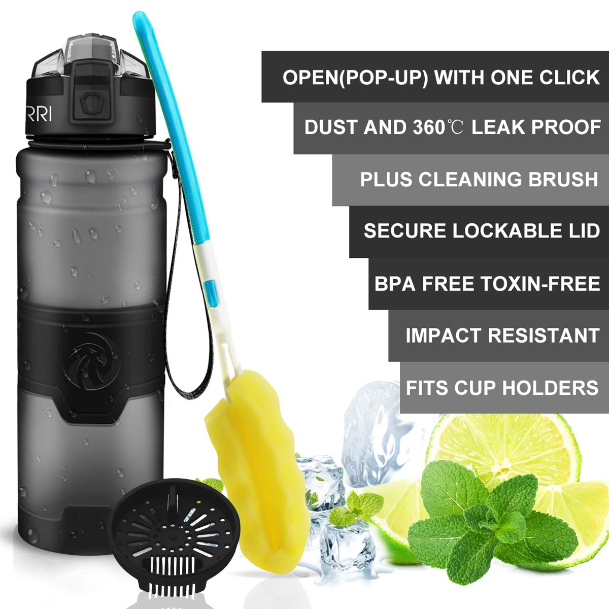 Sport Water Bottle Kids (17 Ounces / Grey)