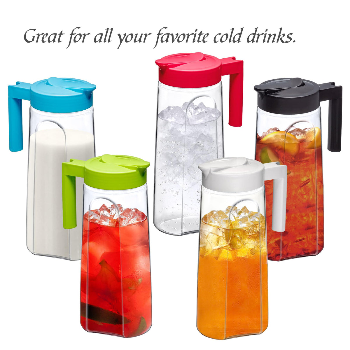 Slim Tritan Pitcher (Black, 1-Pack)
