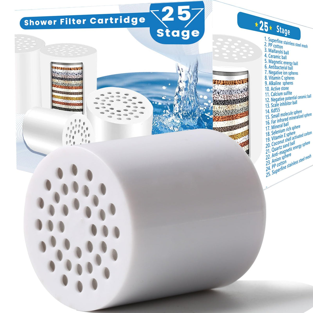 25 Stage Shower Filter Replacement Cartridge (1pcs cartridge)