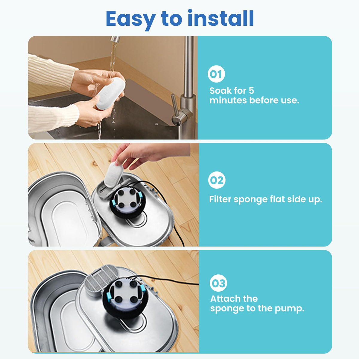 Official Tomxcute Cat Water Fountain Replacement Filters
