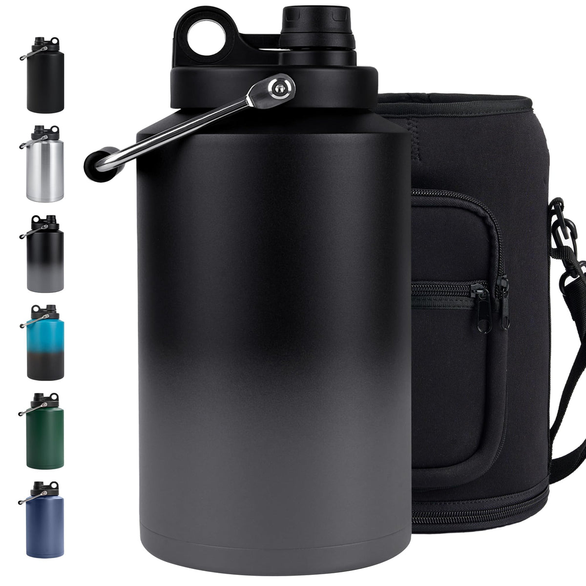 Insulated Gallon Jug with Handle (Grey Gradient)