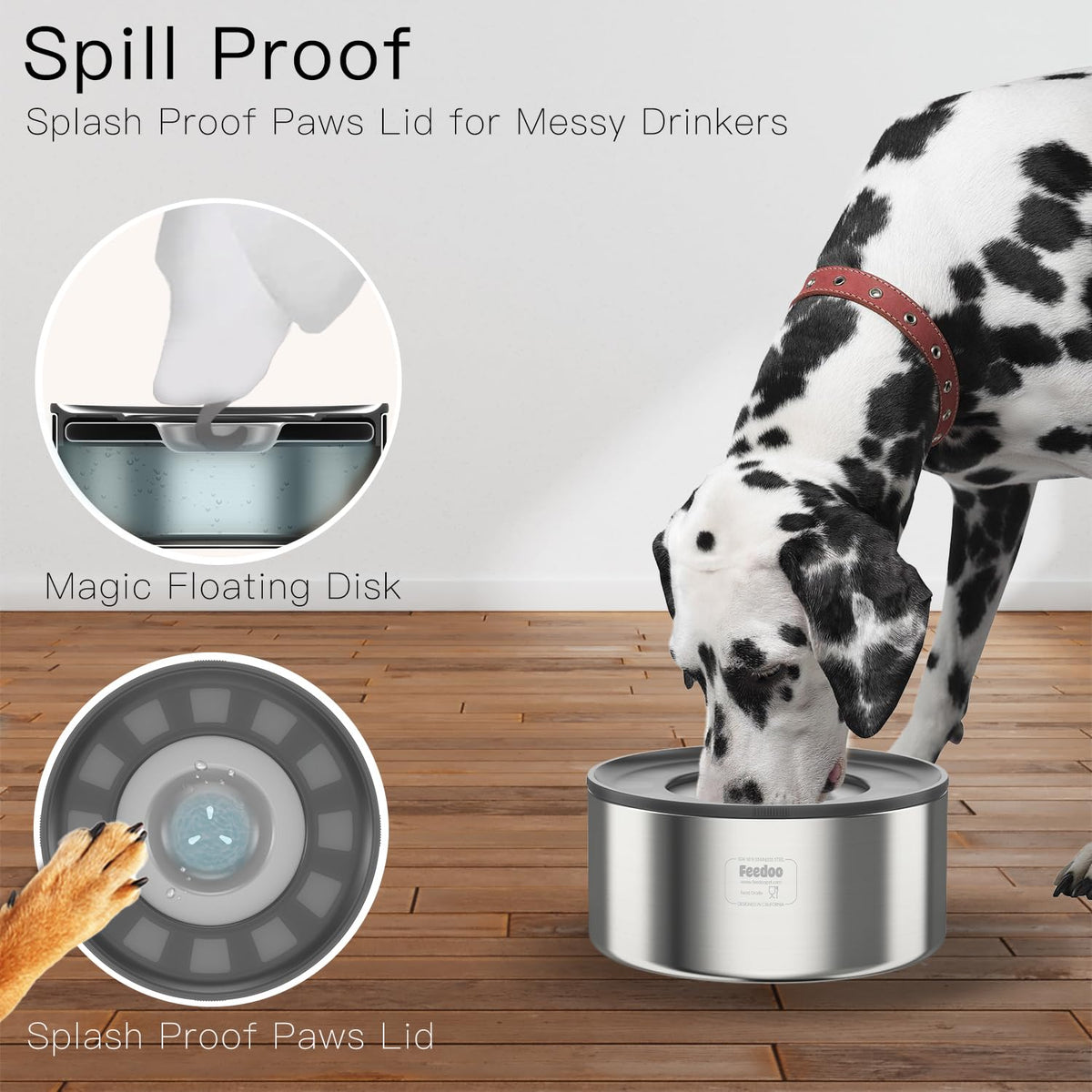 1.5 Gallon No Spill Dog Water Bowl (Grey / 1.5 Gallon)