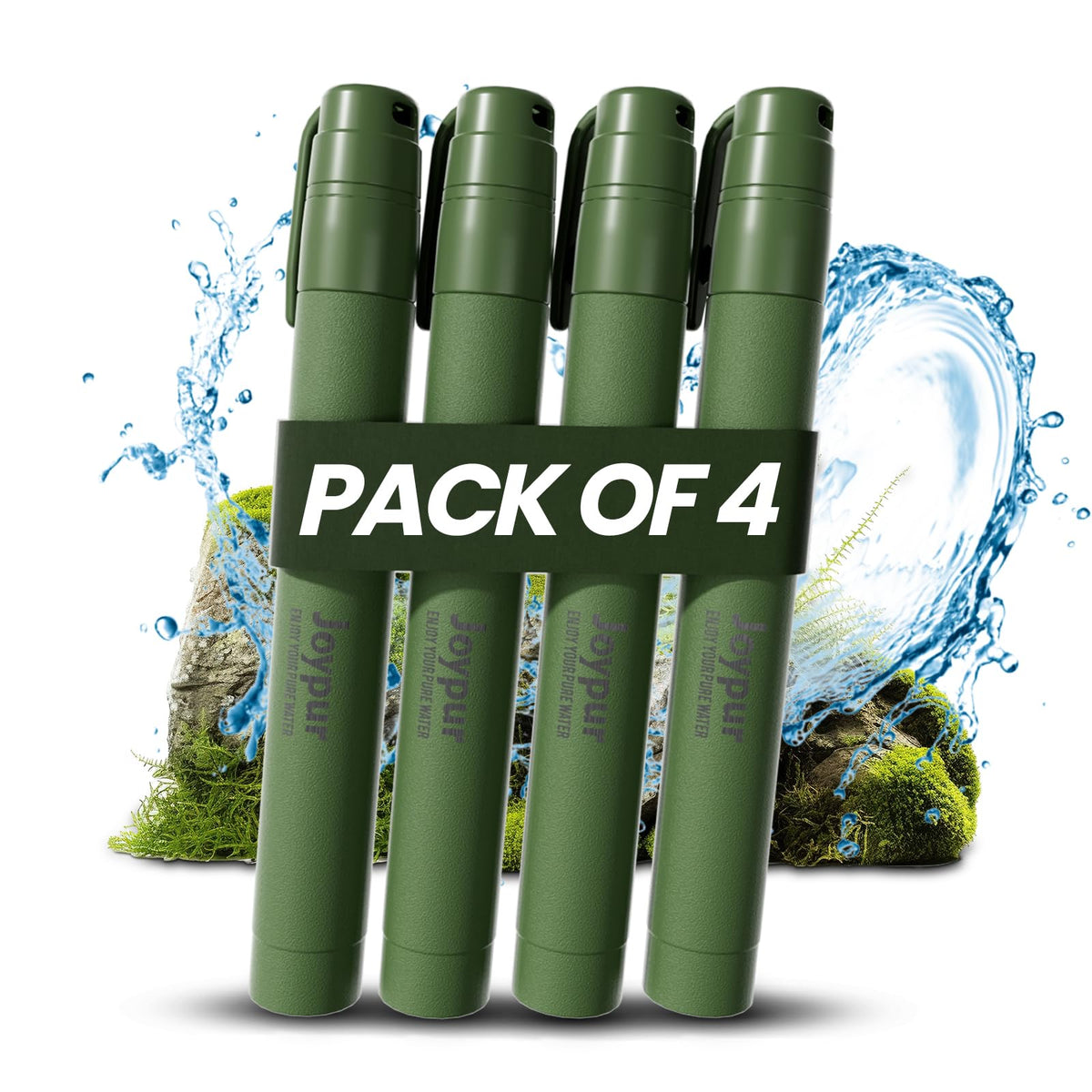Camping Water Filtration Straw (4PACK / Green)