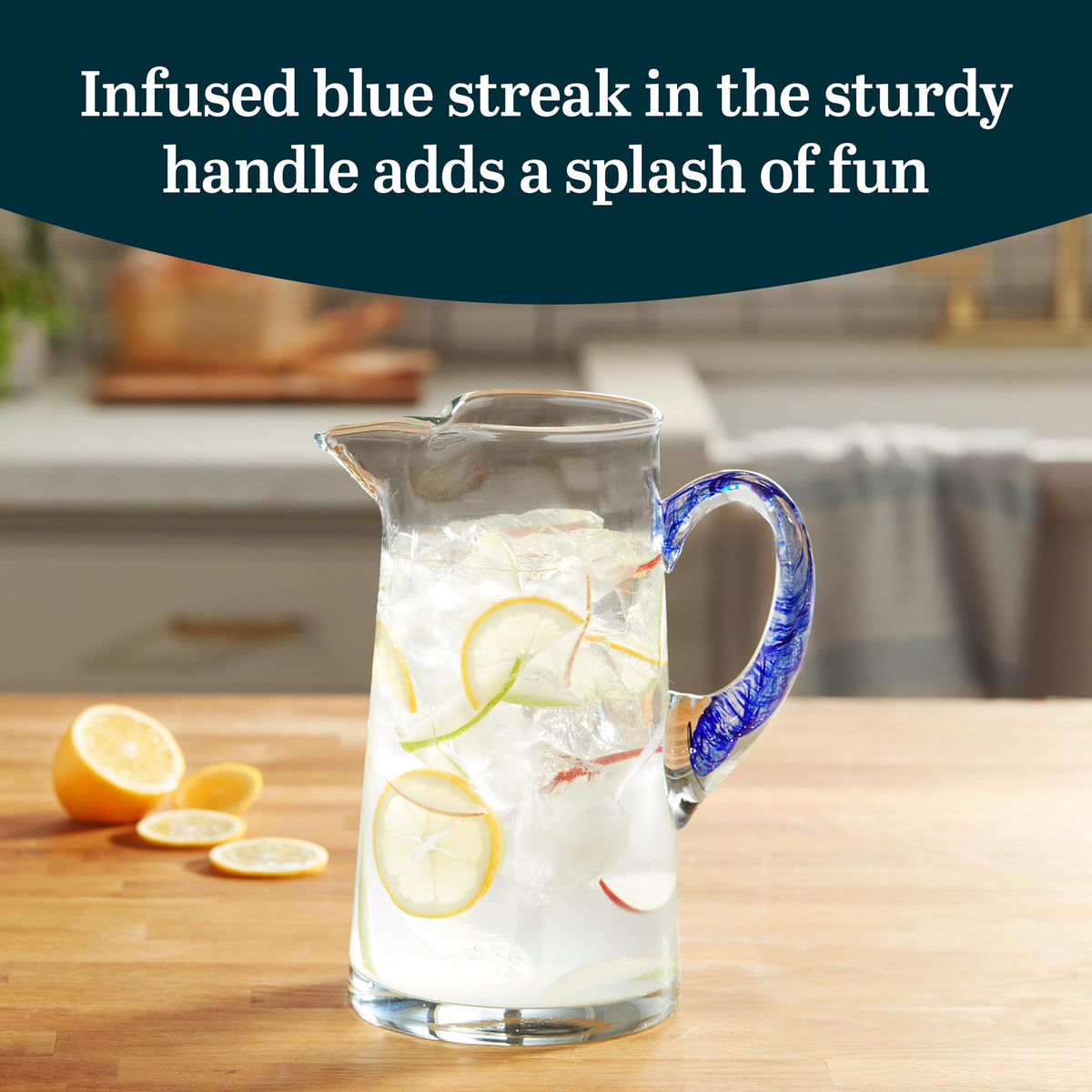 Cabos Glass Water Pitcher (Cabos Blue)