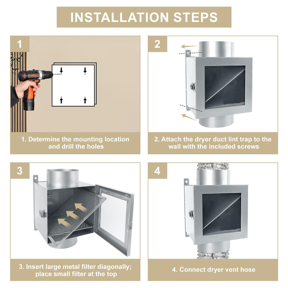 Dryer Duct Lint Trap
