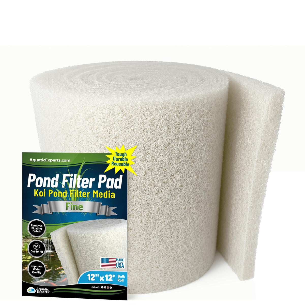 Classic Koi Pond Filter Pad FINE (12" x 12 Feet)