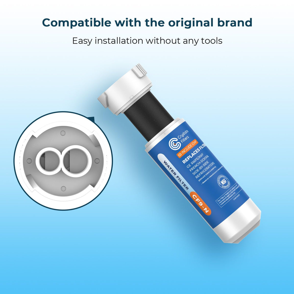 XWFE (Built-in CHIP) Refrigerator Water Filter 1-Pack (1 Count (Pack of 1))
