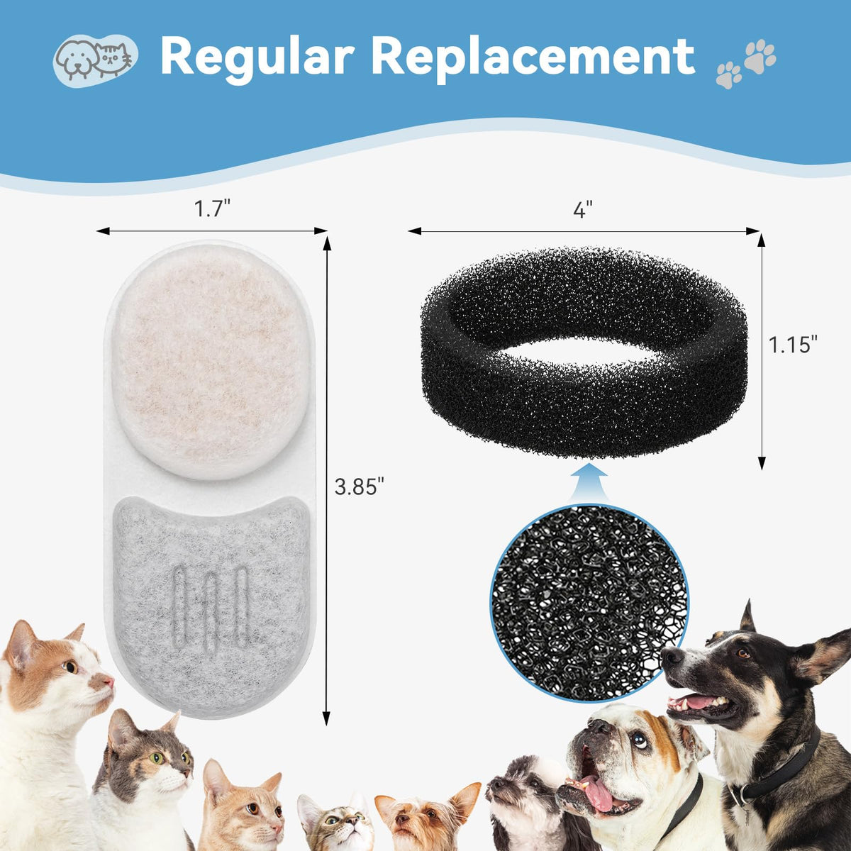 24 Pack Cat Water Filters for APAUK Pet Fountain 108oz