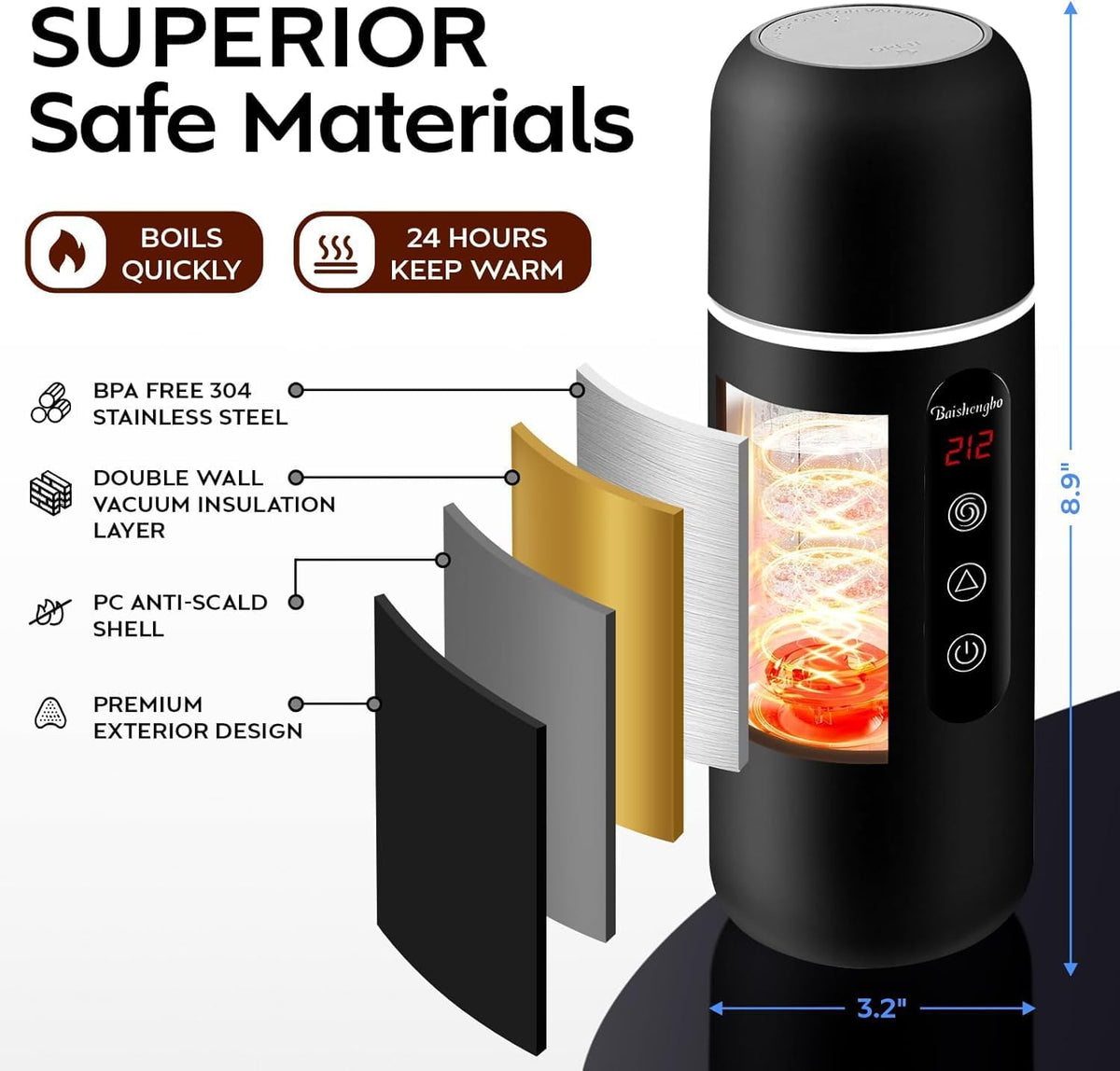 Electric Travel Kettle (Black 1)