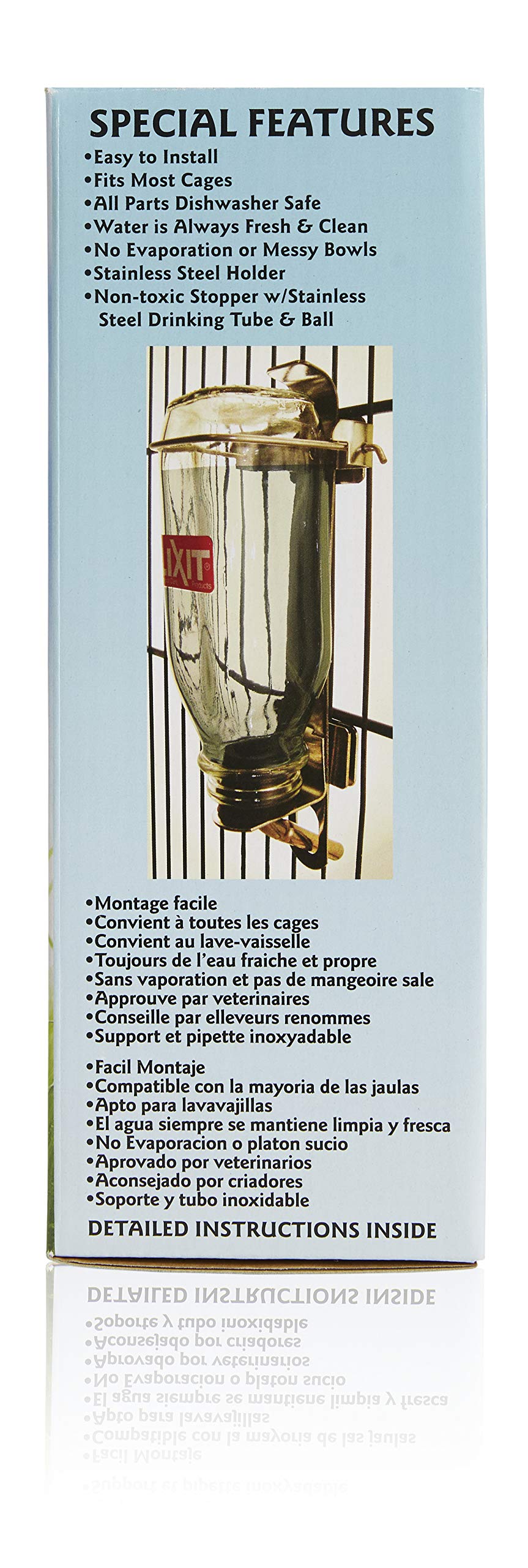 Heavy Duty Deluxe Glass Water Bottles for Birds (Clear / 32 oz Medium Tube)