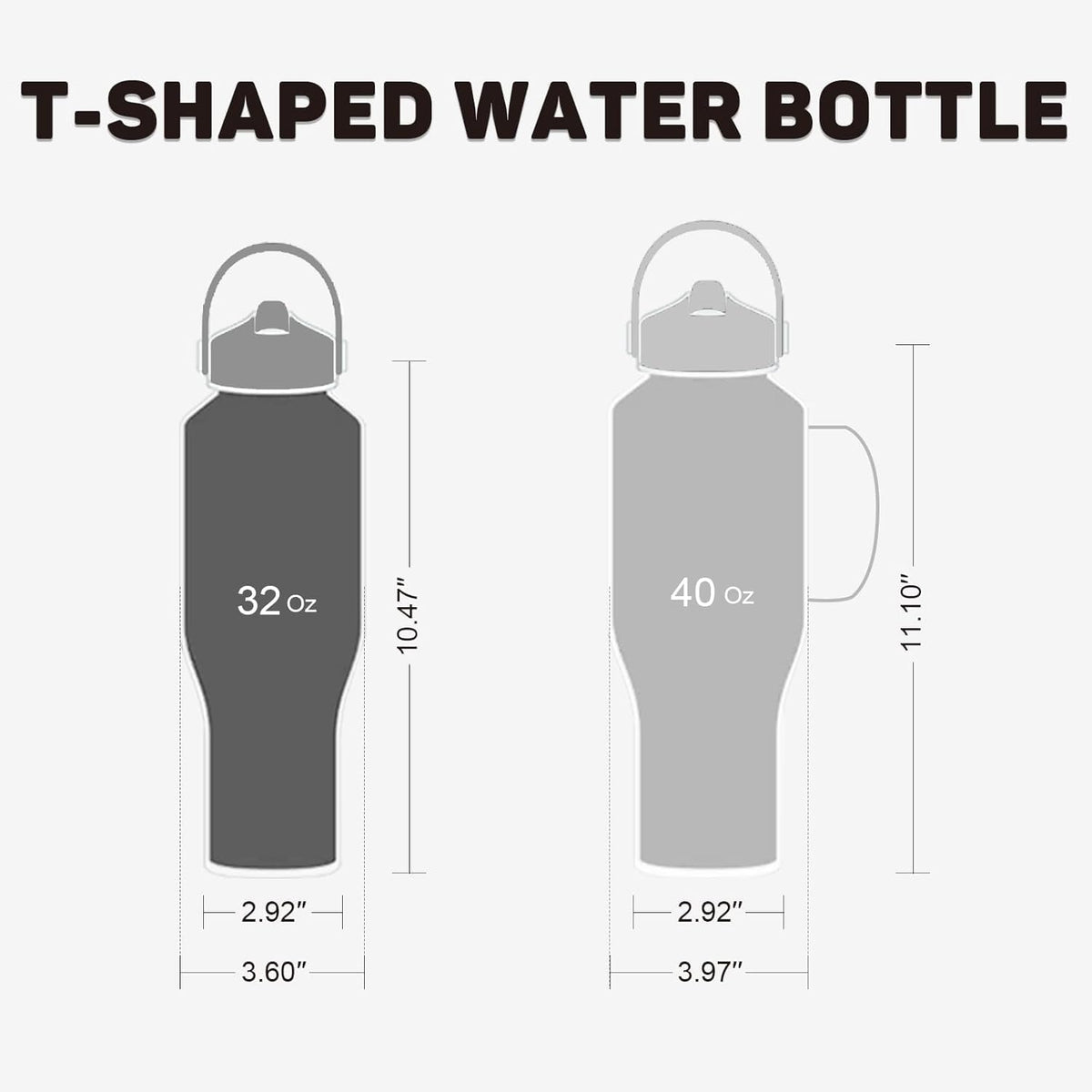 Insulated Water Bottle 40oz with Straw (Black Grey Gradient / 40 Ounces)