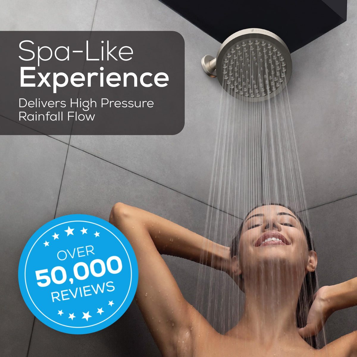 Rain Shower Head (6 Inch Round / Elegant Brushed Nickel)