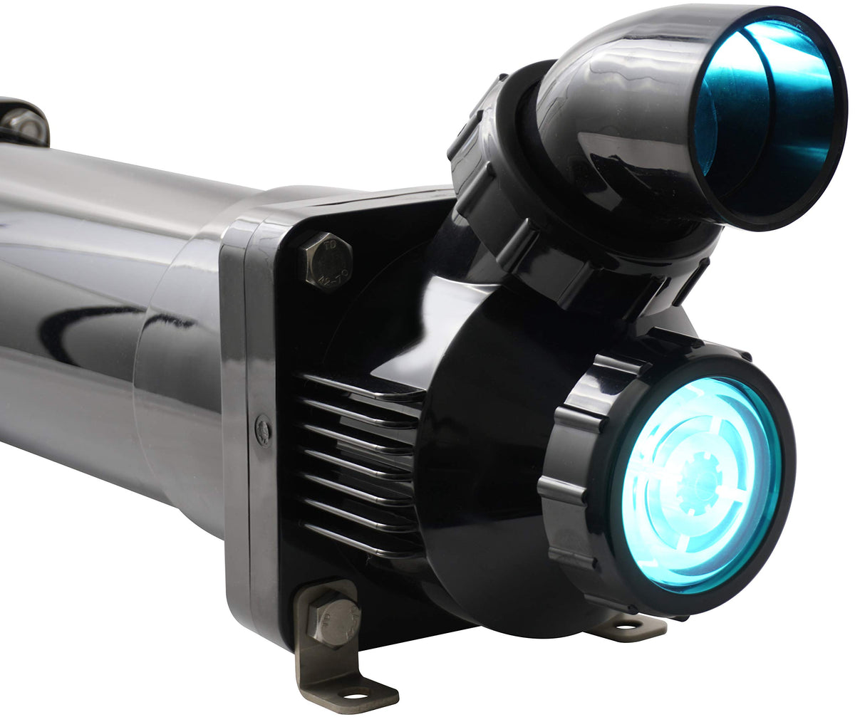 55-Watt Pro-MAX High Output UV Sterilizer for Aquariums – Black 3" Diameter Housing – Flow-Through Design, White Internal Reflective Protective Sleeve