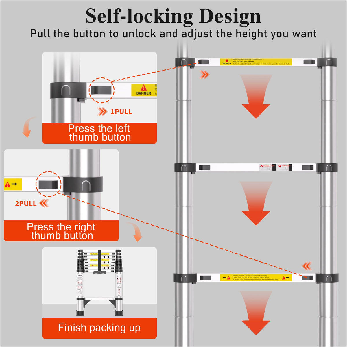 Telescoping Ladder (Metallic Gray / 8.5 FT)