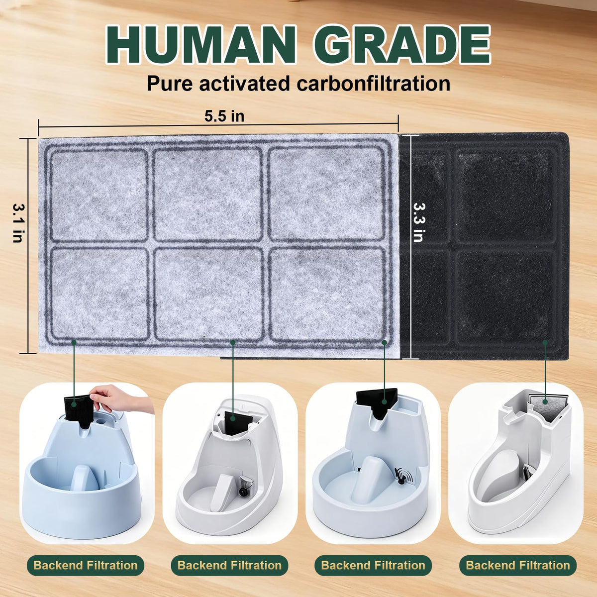Pet Water Fountain Filters (16 filters + 2 brushes)