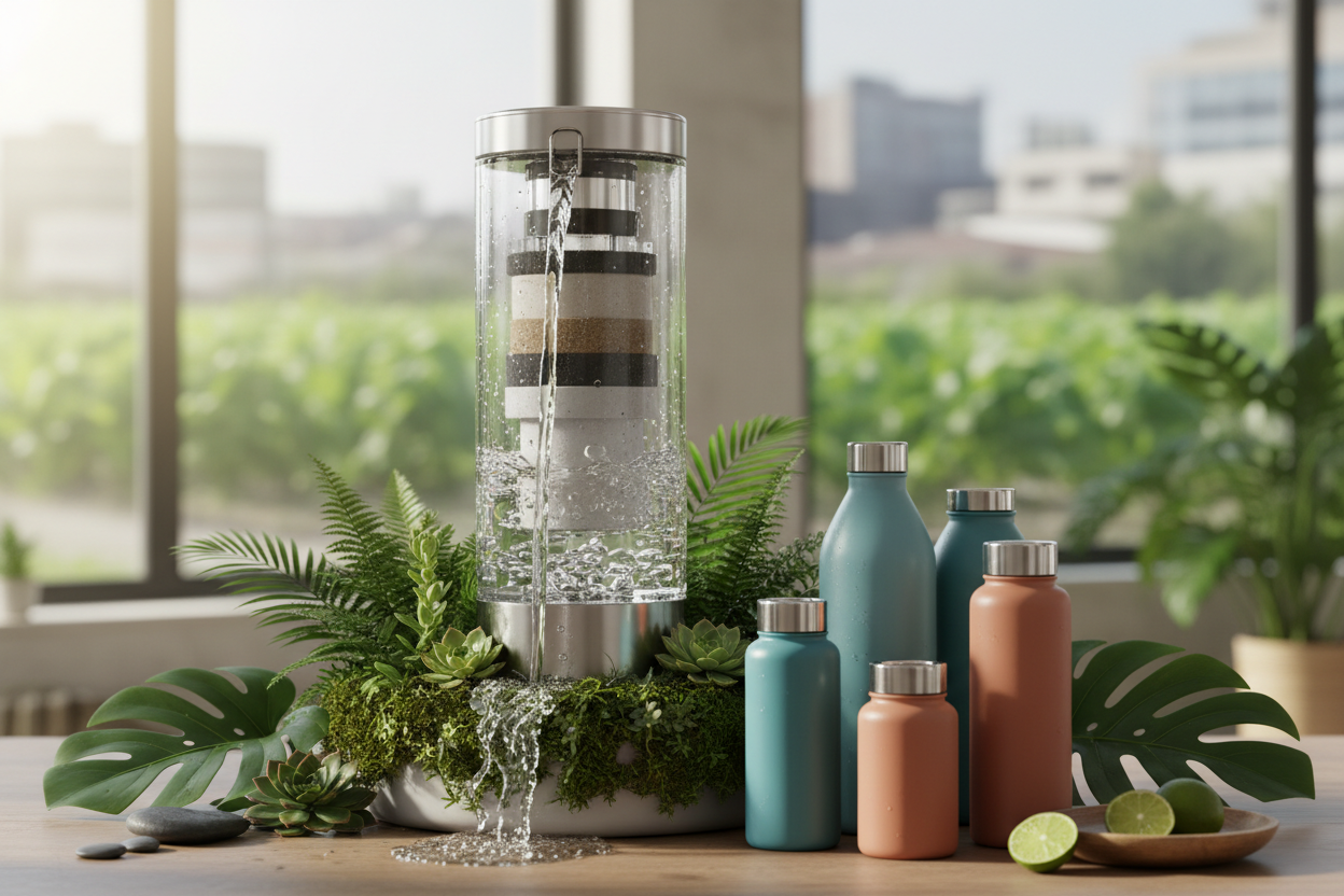 AquaVibe sustainable water filtration banner